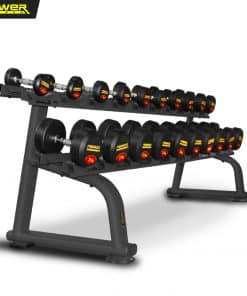 ชุดดัมเบล กลม 275 กก. คู่กับชั้นวาง 2 ชั้น