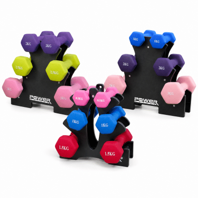 ชุด Dumbbell Neoprene คู่กับชั้นวาง